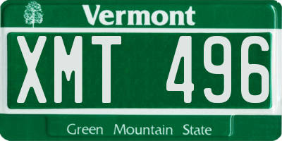 VT license plate XMT496