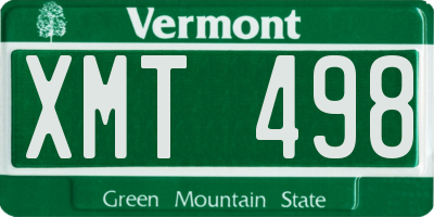 VT license plate XMT498