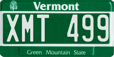 VT license plate XMT499