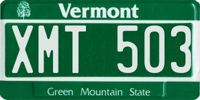 VT license plate XMT503