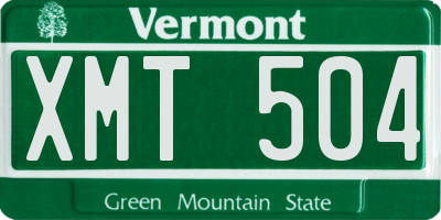 VT license plate XMT504