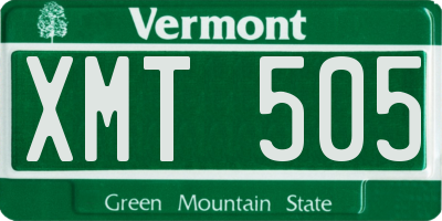 VT license plate XMT505