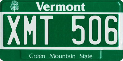VT license plate XMT506