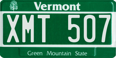 VT license plate XMT507