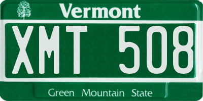 VT license plate XMT508