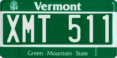 VT license plate XMT511