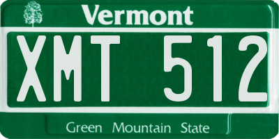 VT license plate XMT512