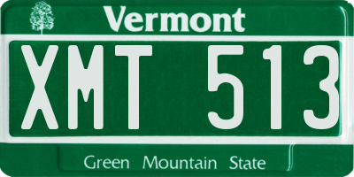 VT license plate XMT513