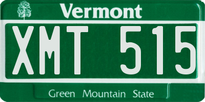 VT license plate XMT515