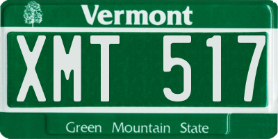 VT license plate XMT517