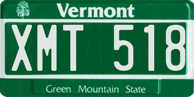 VT license plate XMT518