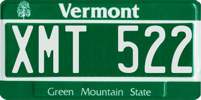 VT license plate XMT522