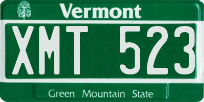 VT license plate XMT523