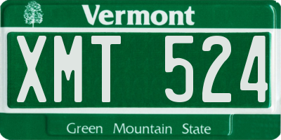 VT license plate XMT524