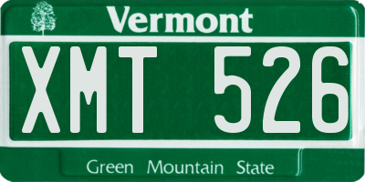 VT license plate XMT526