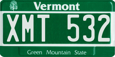 VT license plate XMT532