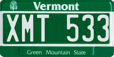 VT license plate XMT533