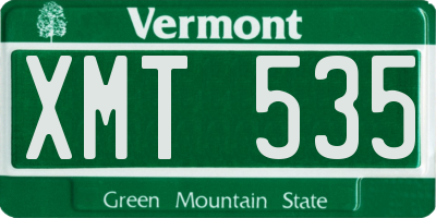 VT license plate XMT535