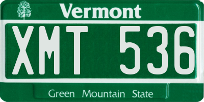 VT license plate XMT536