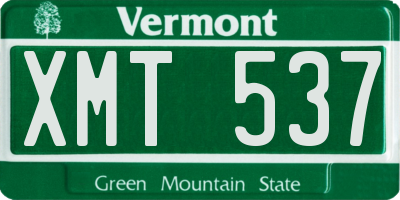 VT license plate XMT537