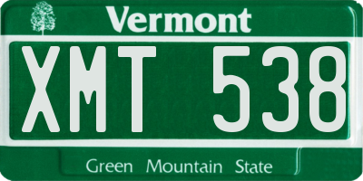 VT license plate XMT538