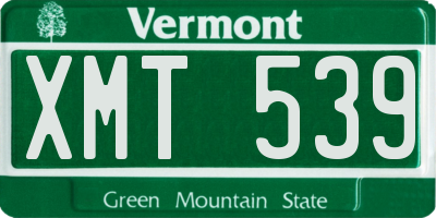 VT license plate XMT539