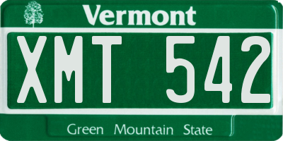 VT license plate XMT542