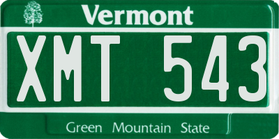 VT license plate XMT543