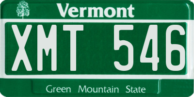 VT license plate XMT546