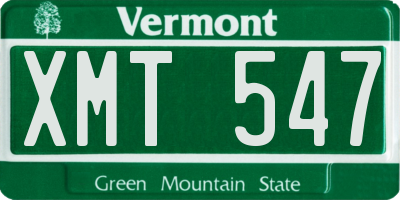 VT license plate XMT547