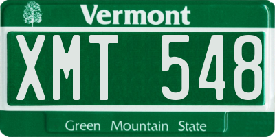 VT license plate XMT548