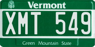 VT license plate XMT549