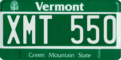 VT license plate XMT550