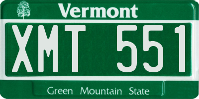 VT license plate XMT551