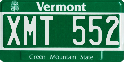 VT license plate XMT552