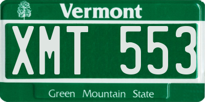 VT license plate XMT553