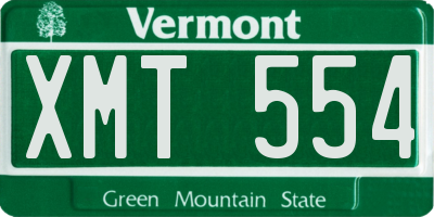 VT license plate XMT554
