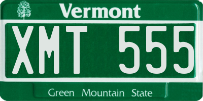 VT license plate XMT555
