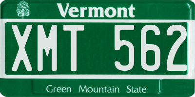 VT license plate XMT562