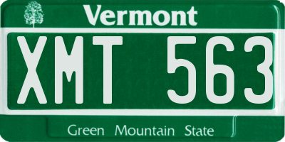 VT license plate XMT563
