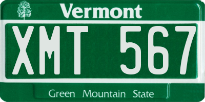 VT license plate XMT567