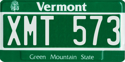 VT license plate XMT573