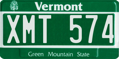 VT license plate XMT574
