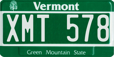 VT license plate XMT578