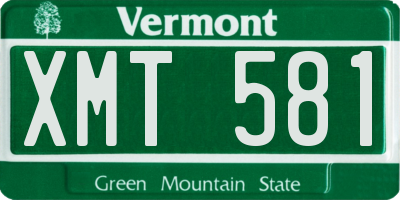 VT license plate XMT581