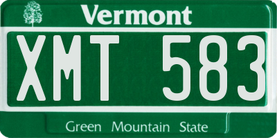 VT license plate XMT583