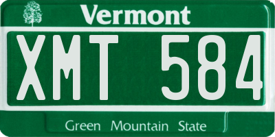 VT license plate XMT584