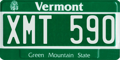 VT license plate XMT590