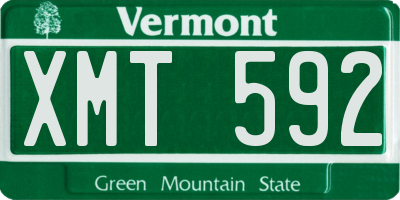 VT license plate XMT592