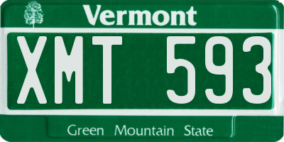 VT license plate XMT593